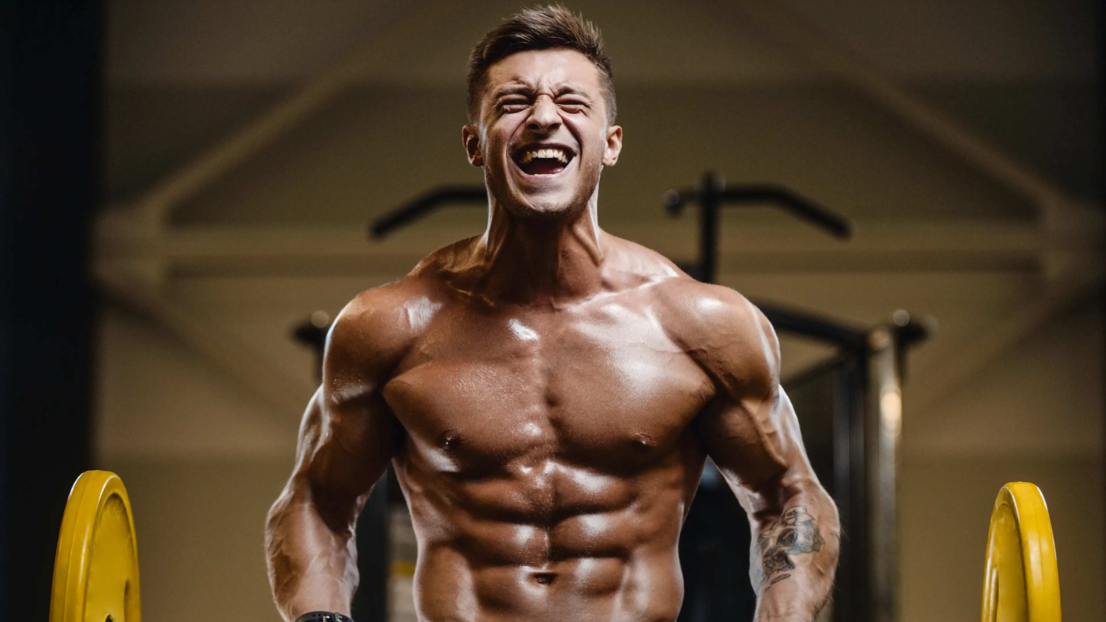Ein Mann macht Bizeps Curls mit einer Langhantel