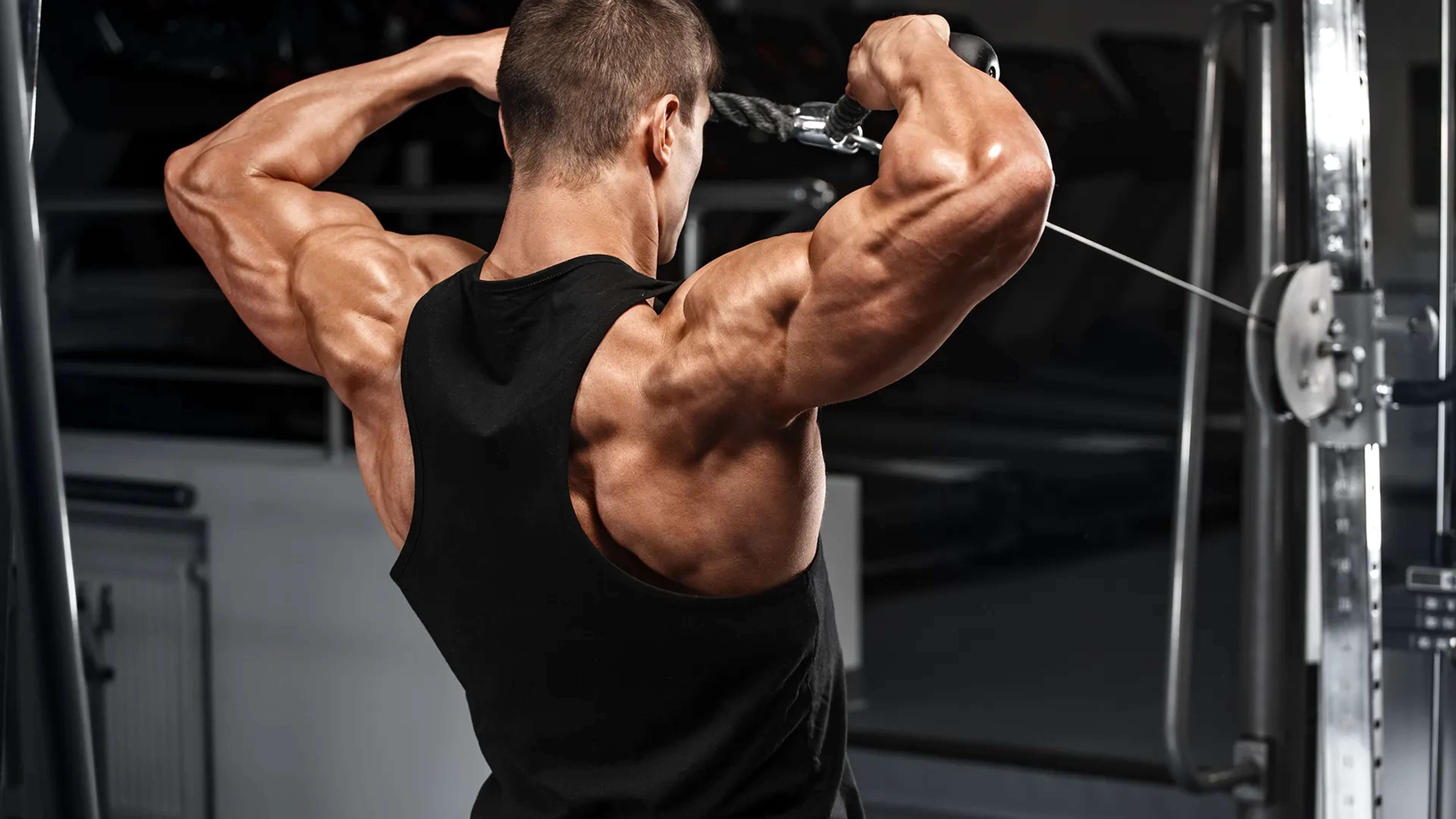 Ein Mann macht Face Pulls am Kabelzug
