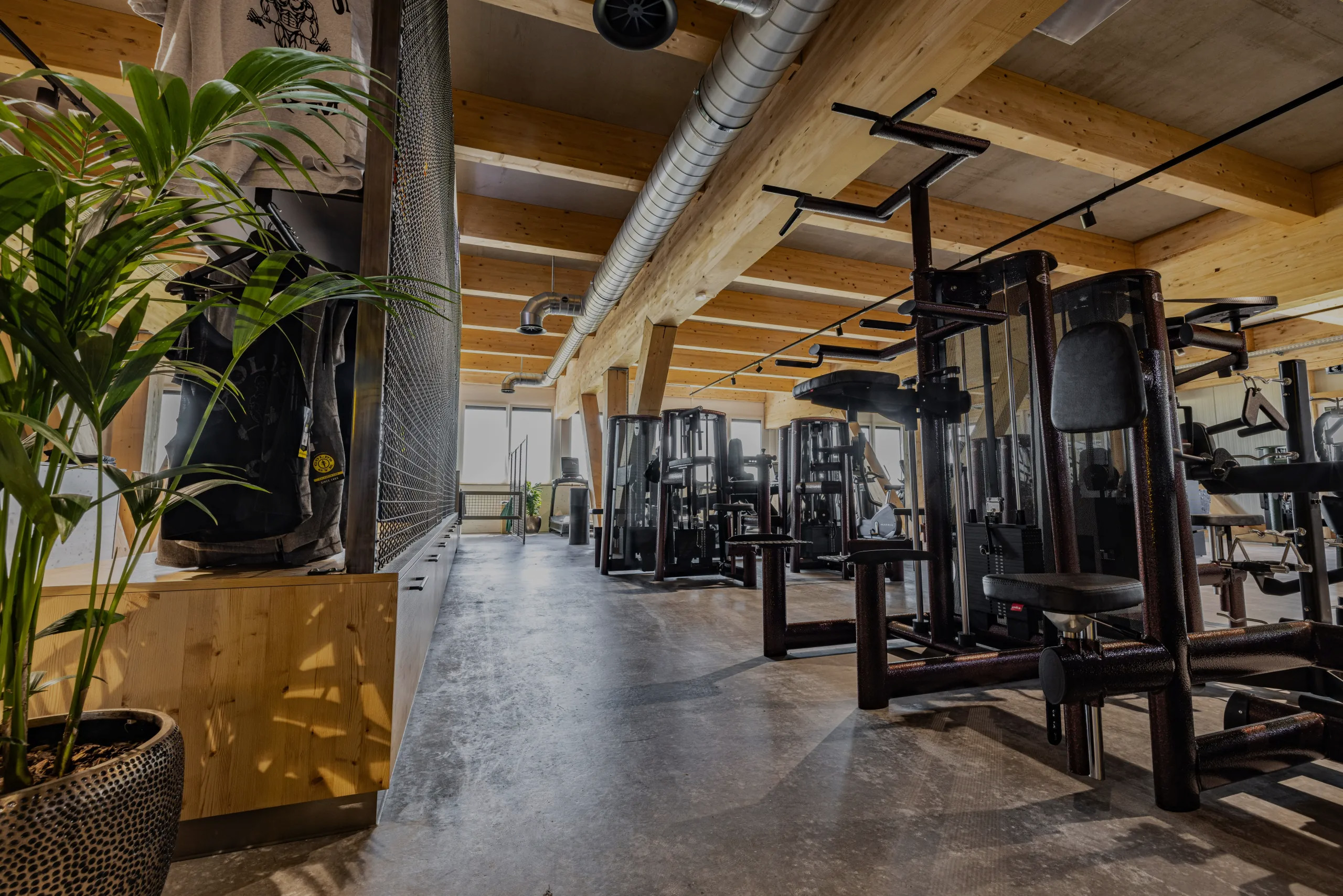 Blick ins Gold's Gym Fitnessstudio Bettlach, Schweiz