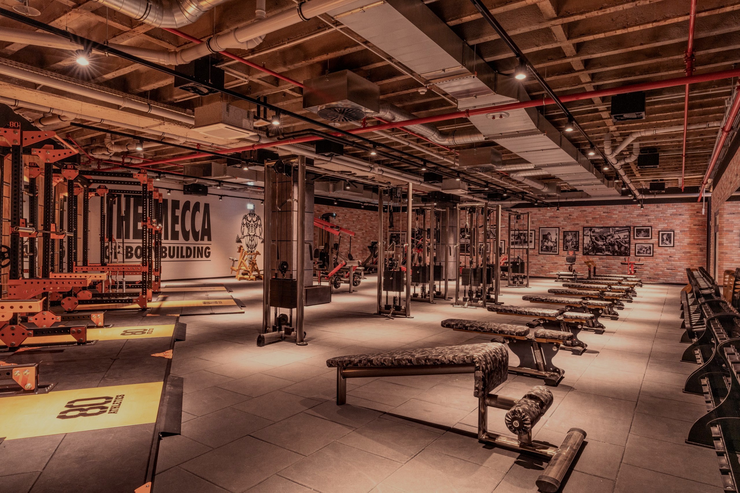 Racks, Stationen und Hantelbänke im Gold's Gym Herne