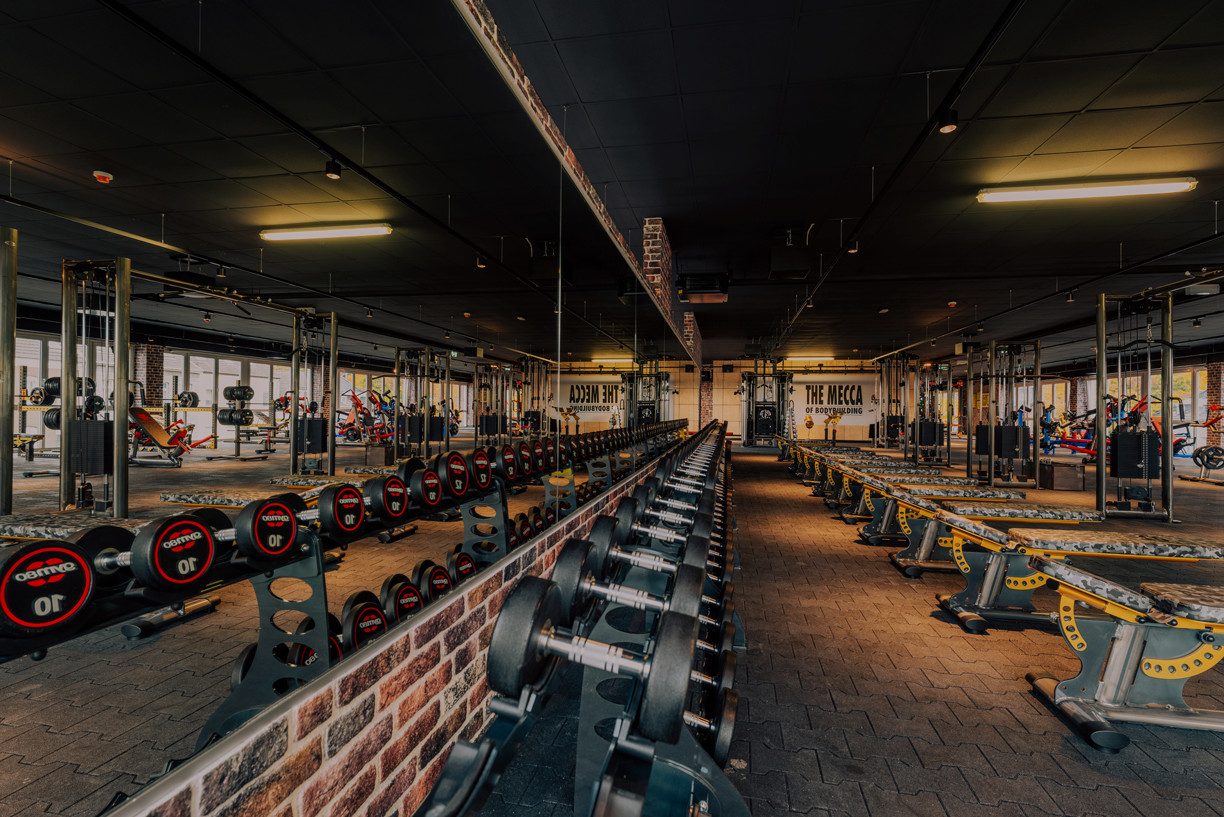 Freie Gewichte im Gold's Gym Krefeld